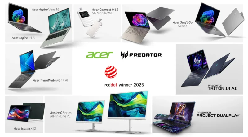 Acer celebra múltiples premios en los Red Dot Product Design Awards 2025