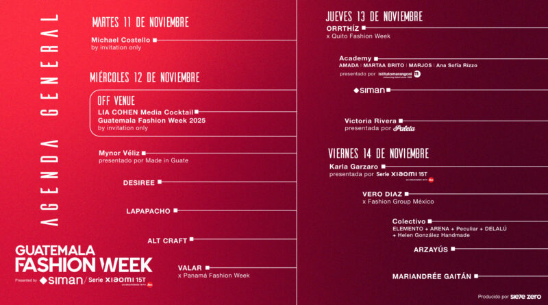 Todo listo para la tan esperada edición de Guatemala Fashion Week 2025, presentada por Siman / Xiaomi Guatemala